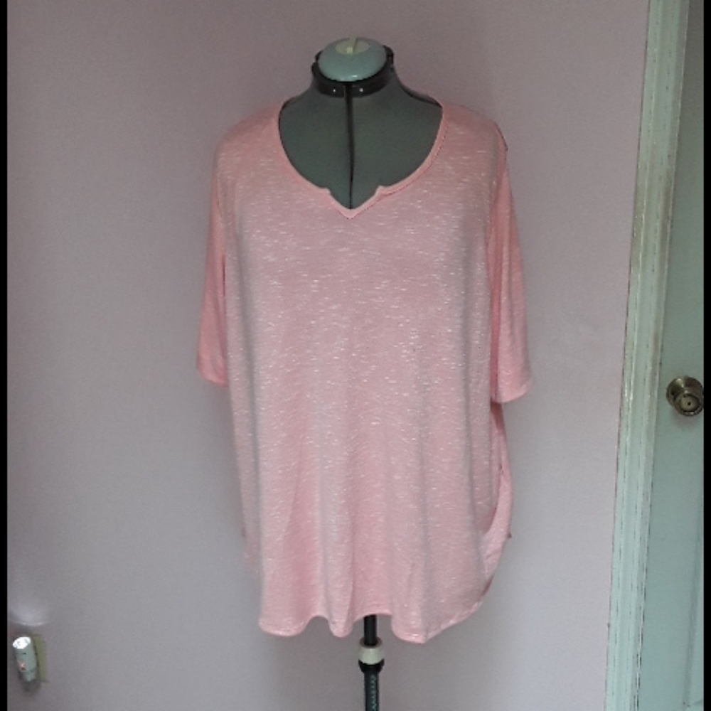 COPY - q orange soft short sleeve plus size top 2x
